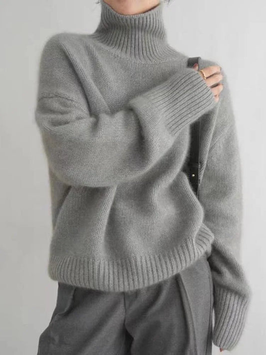 100% Pure Wool Elegant Sweater Women Turtleneck Cashmere Thick Knitted Pullover Female All-match 2023 Winter Jumpers Sweaters